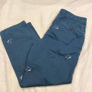 Brooks Brothers Teal-Green Pants with seagulls